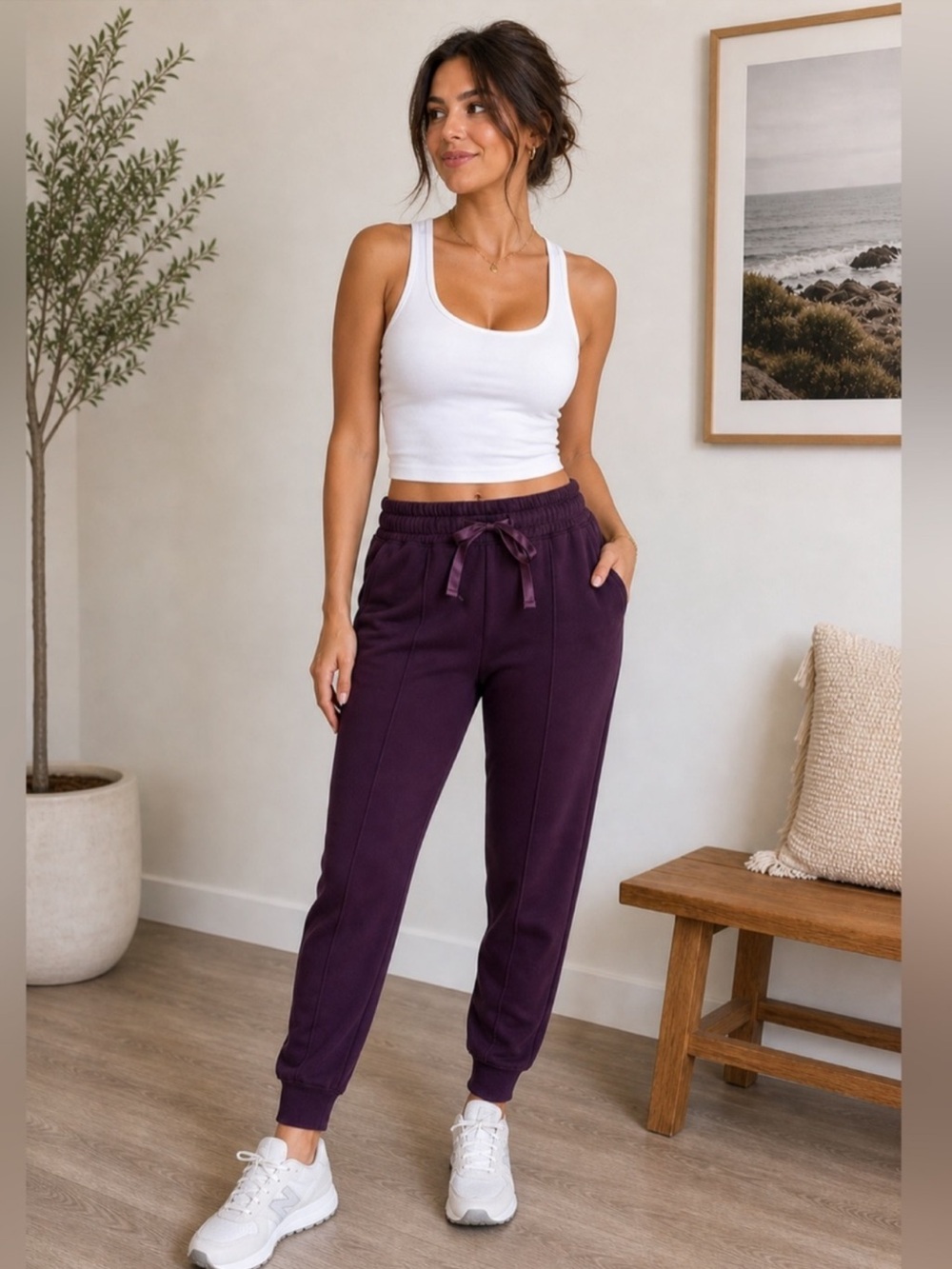 NWT MPG Sport Julie Relaxed Performance Joggers Charisma Purple Size Small - Picture 16 of 16